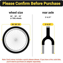 Load image into Gallery viewer, Stationary Bike Trainer with Bluetooth &amp; ANT+ for 26-29 and 700C Wheels, Compatible with Zwift, Onelap, Rouvy AR Apps
