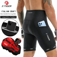 Load image into Gallery viewer, X-TIGER Men Cycling Shorts with Back Pocket 5D Gel Padded Bike Shorts
