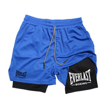 Load image into Gallery viewer, Men's compression gym shorts, EVERLAST printed sports pants

