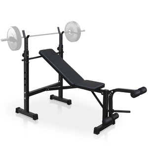 Olympic Weight Bench Bench Press Set with Squat Rack