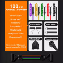 Load image into Gallery viewer, 10-14pcs/Set Pull Rope Bodybuilding Resistance Bands Set Multi-function Tensioner

