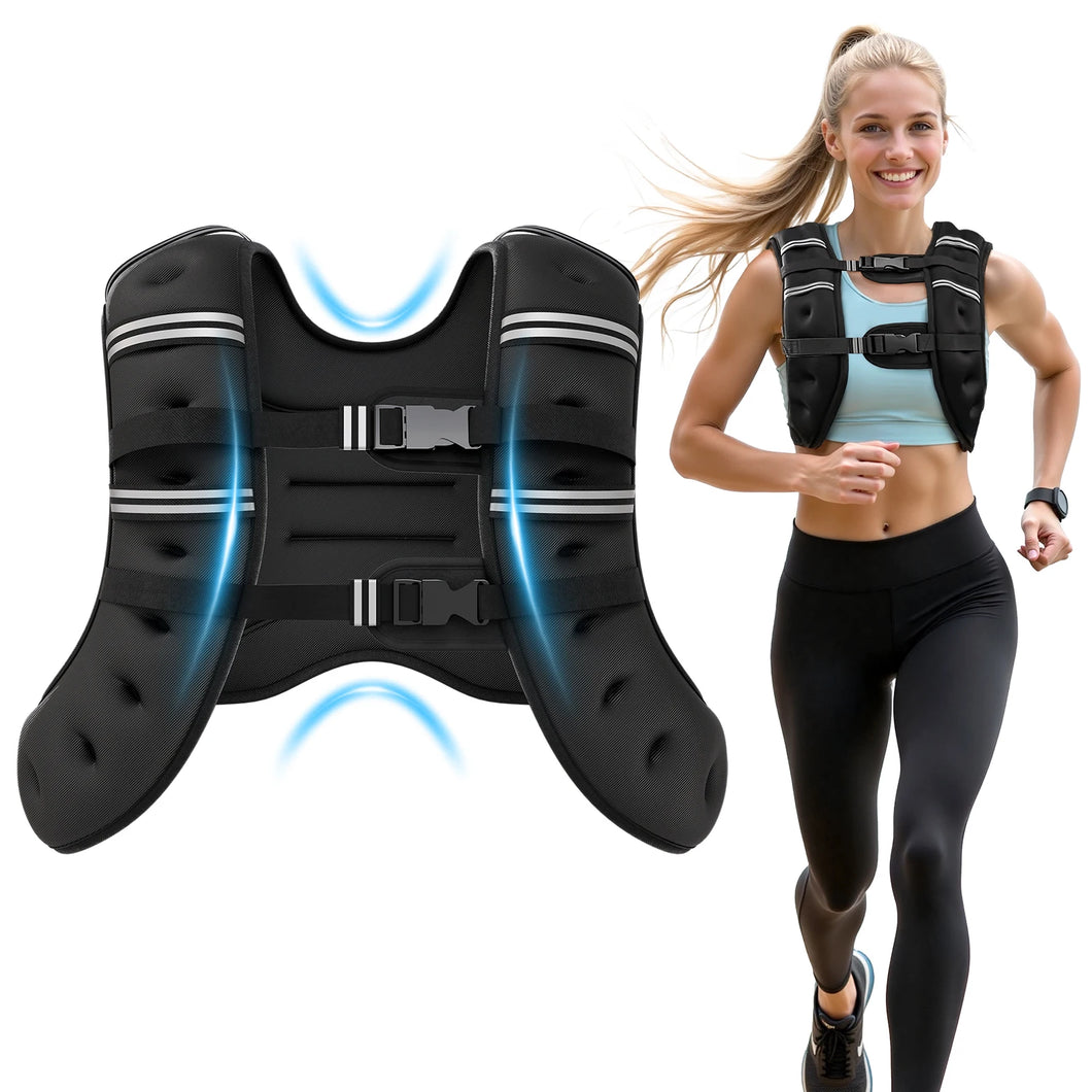 Weighted Vest Fitness 6lb/12lb/18lb/22lb with Reflective Strips Men Women