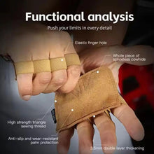 Load image into Gallery viewer, 1 Pair Cowhide Weightlifting Gloves
