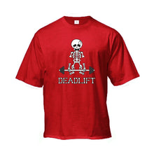 Load image into Gallery viewer, Human Skeleton Deadlift Barbell Gym Clothing Men Fitness Oversized Loose T-Shirt
