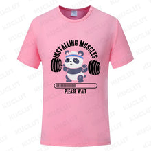 Load image into Gallery viewer, Funny Panda Gym Print T-Shirt Summer Tees for Men Women
