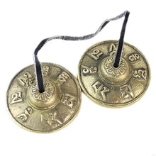 Load image into Gallery viewer, Tibetan Tingsha Cymbals 2pcs, Meditation Sanskrit Brass Chime Bells
