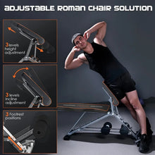 Load image into Gallery viewer, KUYOU 2 in 1 Workout Bench Roman Chair, Adjustable Weight Bench for Home Gym

