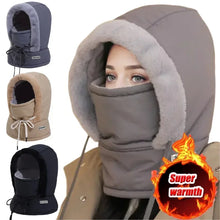 Load image into Gallery viewer, Cold Weather Thermal Balaclava Scarf Winter Windproof Hood Hat Plush Neck Warmer Ski Face Mask
