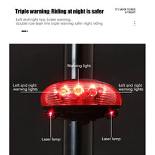 Load image into Gallery viewer, 5 LED Bike Tail Lamp Night Riding Laser Light
