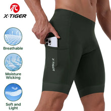 Load image into Gallery viewer, X-TIGER Men Cycling Shorts with Back Pocket 5D Gel Padded Bike Shorts
