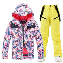 Load image into Gallery viewer, 2025 Outdoor Mountain Woman Snowboard Sets Hooded Jacket Pants

