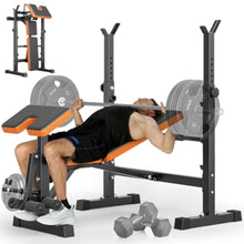 Load image into Gallery viewer, 6 in 1 Space Saving Weight Bench Set for Home Gym
