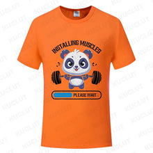 Load image into Gallery viewer, Funny Panda Gym Print T-Shirt Summer Tees for Men Women
