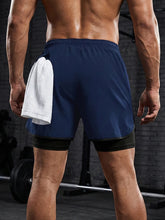 Load image into Gallery viewer, Men's 2 in 1 Running Workout Short with Phone Pocket Towel Loop
