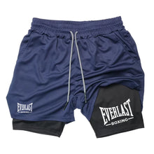 Load image into Gallery viewer, Men's compression gym shorts, EVERLAST printed sports pants
