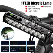 Load image into Gallery viewer, Bicycle Light Front 8/17LED 25500Lumen Bike Light 10000mAh
