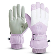 Load image into Gallery viewer, Winter Unisex Snowboard Ski Gloves PU Leather Non-slip Touch Screen Waterproof Motorcycle Cycling Fleece Warm Snow Gloves
