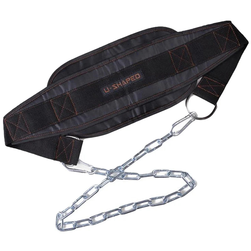 Useful Thicken Weight Lifting Belt With Chain Dipping Belt For Pull Up Chin Up