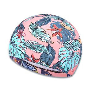 New Printed Men Swimming Cap Women Long Hair Swim Pool Hat
