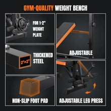 Load image into Gallery viewer, 6 in 1 Space Saving Weight Bench Set for Home Gym
