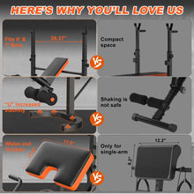 Load image into Gallery viewer, 990LBS 6 in 1 Weight Bench Set with Leg Extension/Curl and Preacher Curl Bench Press Set
