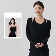 Load image into Gallery viewer, Autumn Winter Women's High-end Sense Layered Two-piece Set Breathable Pilates with Chest Pad

