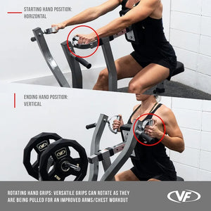 Valor Fitness Seated Row Machine – Plate Loaded with Converging Arms & Multi-Grip Handles