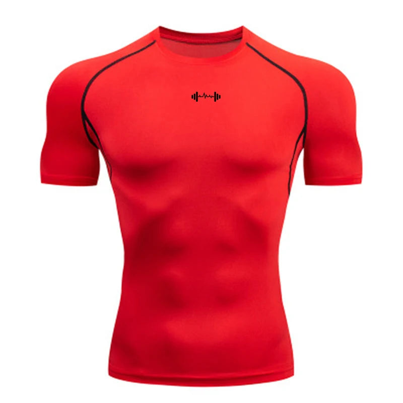 Mens Running Compression T-shirt Short Sleeve Sport Tees