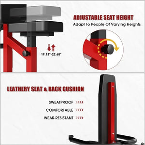 Seated Dip Machine Plate Loaded- Tricep Dip Press Machine with Cable Bar for Biceps Chest Training