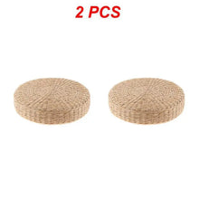 Load image into Gallery viewer, Japanese Straw Pouf Seat Mat Meditation Home Decor Cushion Buckwheat Floor Yoga Seat
