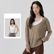 Load image into Gallery viewer, Autumn Winter Women's High-end Sense Layered Two-piece Set Breathable Pilates with Chest Pad
