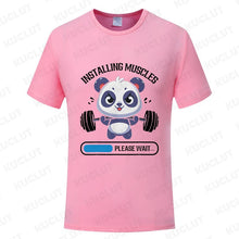 Load image into Gallery viewer, Funny Panda Gym Print T-Shirt Summer Tees for Men Women

