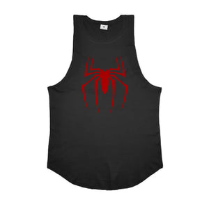 Red Spider Printed Running Tank Tops