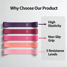 Load image into Gallery viewer, TPE Resistance Bands Set 5 Levels Non-Slip Exercise Booty Bands for Yoga Fitness
