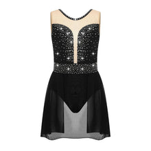 Load image into Gallery viewer, Children Mesh Skating Skirted Bodysuit
