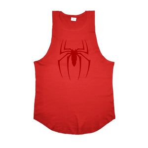 Red Spider Printed Running Tank Tops