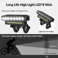 Load image into Gallery viewer, 5/8 LED Bicycle Front Light USB Rechargeable 130dB Cycling Bike Horn
