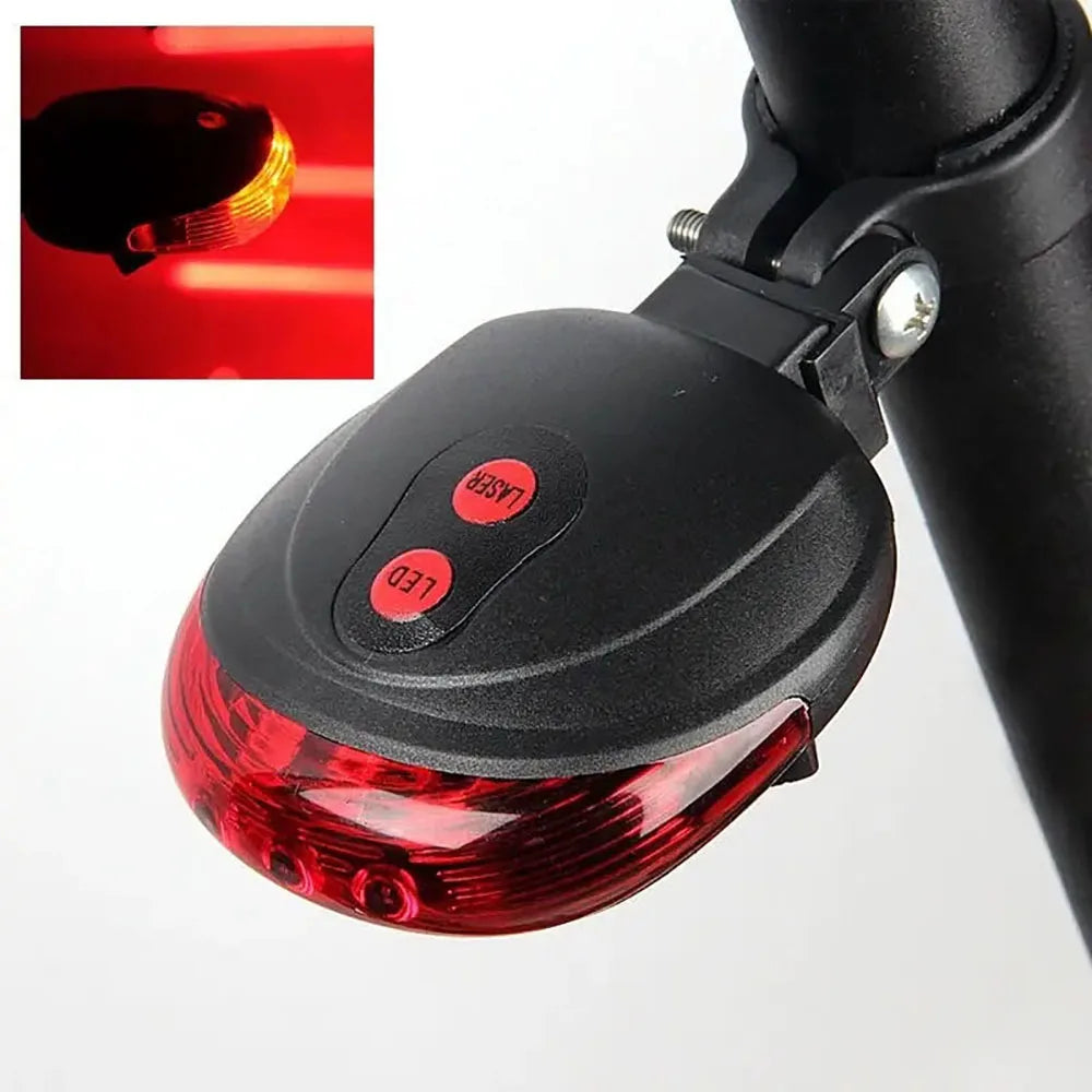 5 LED Bike Tail Lamp Night Riding Laser Light