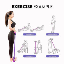 Load image into Gallery viewer, Multifunction Tension Rope 4-Tube Elastic Yoga Pedal Puller Resistance Band Tension Rope for Leg Stretching
