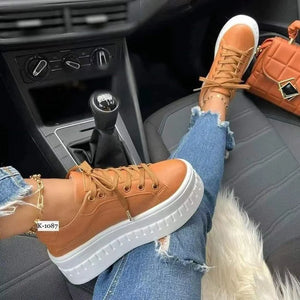 2023 Women Sneakers Solid Color Pu White Shoes Skateboard