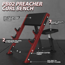 Load image into Gallery viewer, Preacher Curl Bench Seated Arm Isolated Barbell Dumbbell Bicep Station
