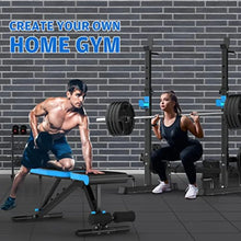 Load image into Gallery viewer, Adjustable Weight Bench with Squat Rack for Home Gym
