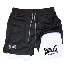 Load image into Gallery viewer, Men's compression gym shorts, EVERLAST printed sports pants
