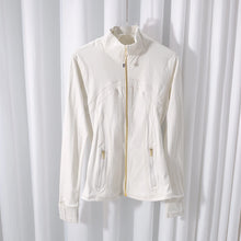 Load image into Gallery viewer, LULU FLORA Gold zipper jacket yoga stand collar, slim-fitting, quick-dry, breathable for sports and running
