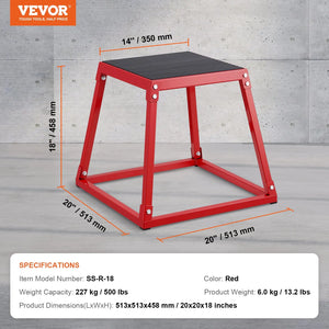 VEVOR Plyometric Jump Boxes,12/18/24/30 Inch Plyo Box