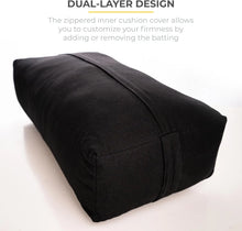 Load image into Gallery viewer, Rectangular Cotton Yoga Bolster with Removable Cover
