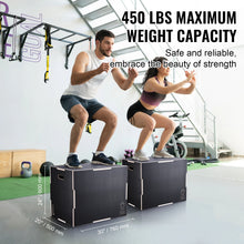Load image into Gallery viewer, SucceBuy 3 in 1 Plyometric Jump Box Wooden Plyo Box Black For Home Gym
