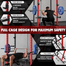 Load image into Gallery viewer, C1-V4 Power Cage, 2000LBS Squat Rack with LAT Pulldown, Multi-Function
