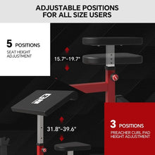 Load image into Gallery viewer, Adjustable Preacher Curl Bench
