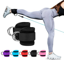 Load image into Gallery viewer, Cable Ankle Straps Double D-Ring Ankle Cuffs For Gym Workouts Glutes Legs
